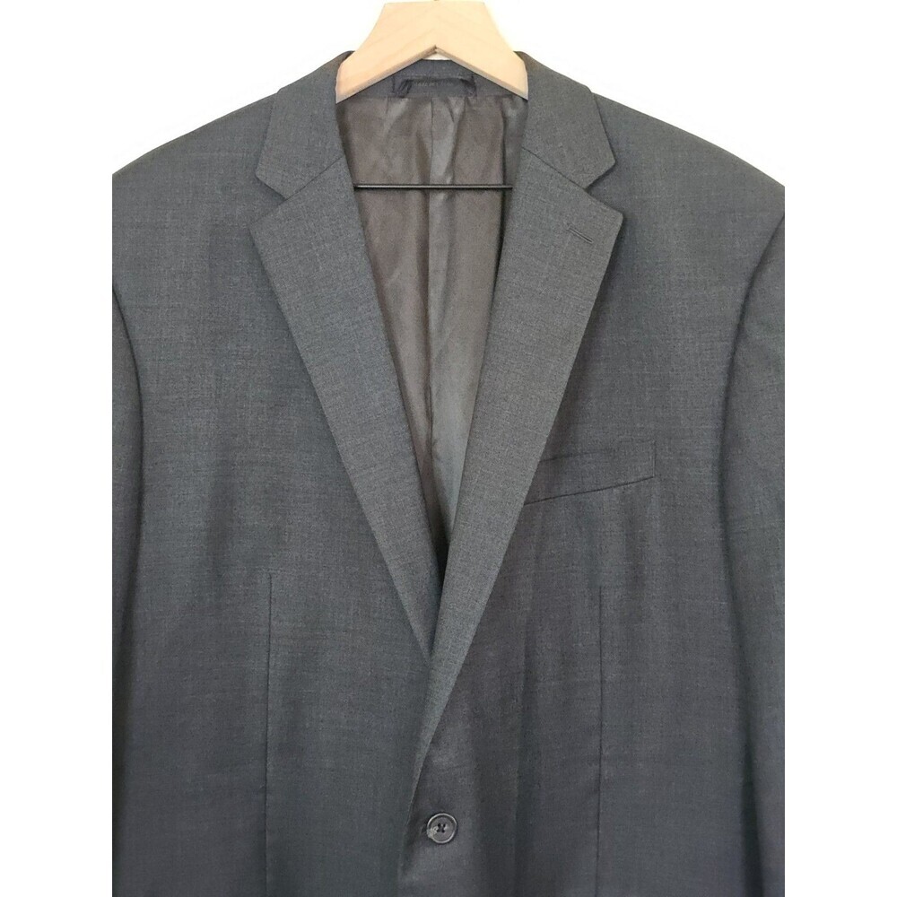 Lauren Ralph Lauren 50L 100% Wool Blazer Sport Coat Gray Windowpane 2 Button - Picture 4 of 14